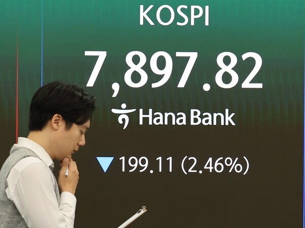 美 AI주 조정 여파에 코스피 7800선 하락 출발···외국인 매도세 집중 - 뉴스 썸네일 이미지